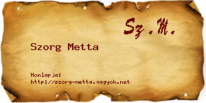 Szorg Metta névjegykártya